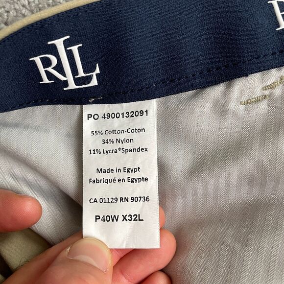 Lauren Ralph Lauren RLL Slacks Dress Pants Mens 40x32 Khaki Brown Straight Leg - Picture 6 of 12